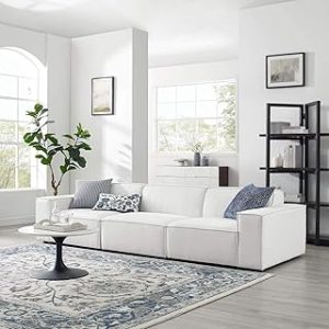 EEI-4112-WHI Restore 3-Piece Sectional Sofa, White